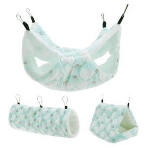 Ferret Hammock Small Pet Cage Accessories, Ferret Bed Green 3Pcs